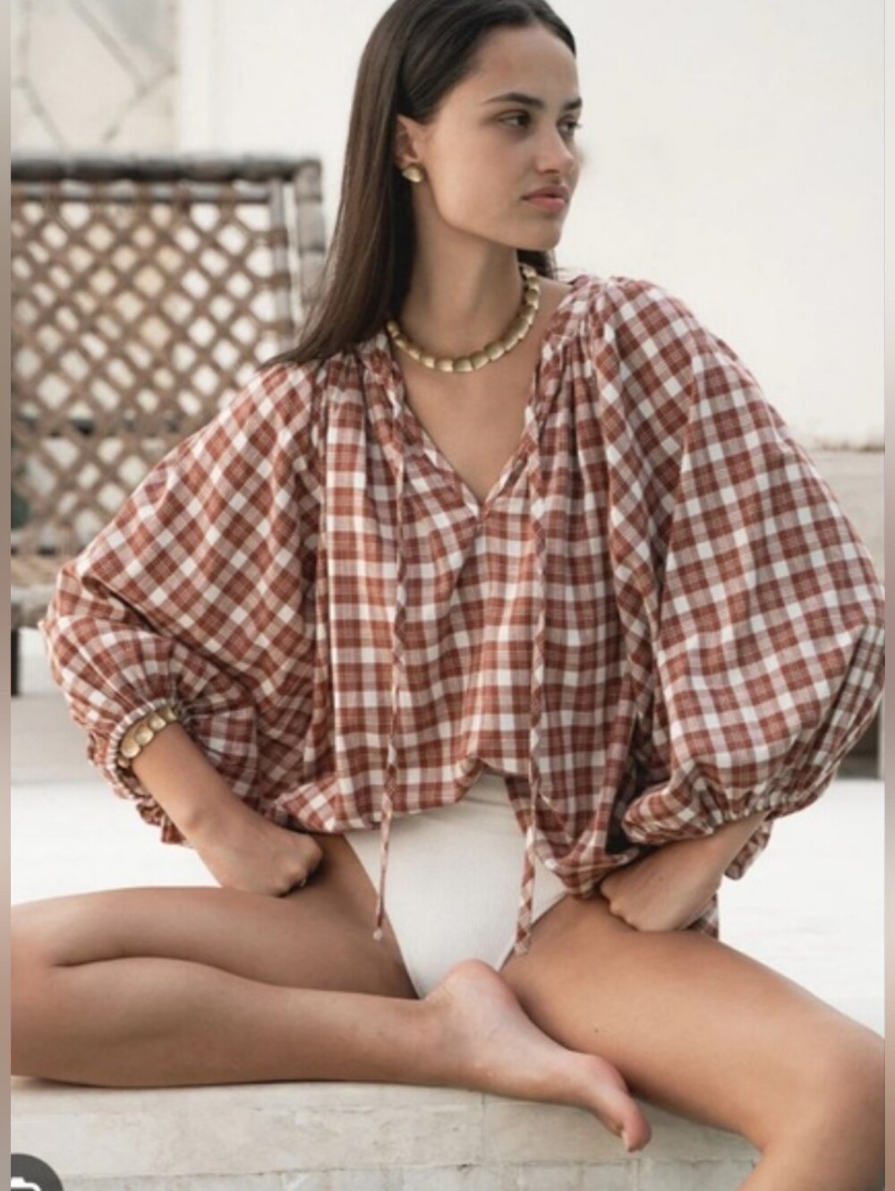 Daughters of India Poet Blouse Top XSmall
